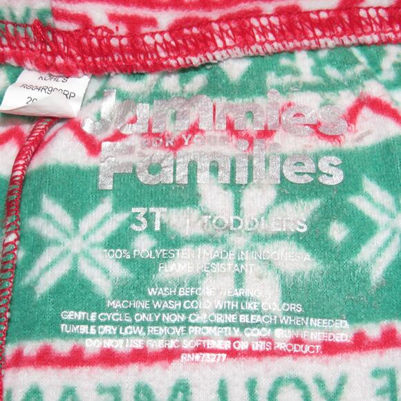 Jammies For Your Families Red Festive Fair Isle Toddler Holiday Pajamas - Picture 6 of 6